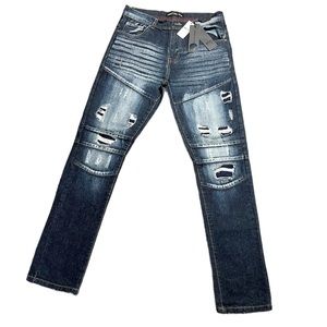 NWT!! Mens Arketype Distressed Jean in “Super Blue” Size 34 X 34.